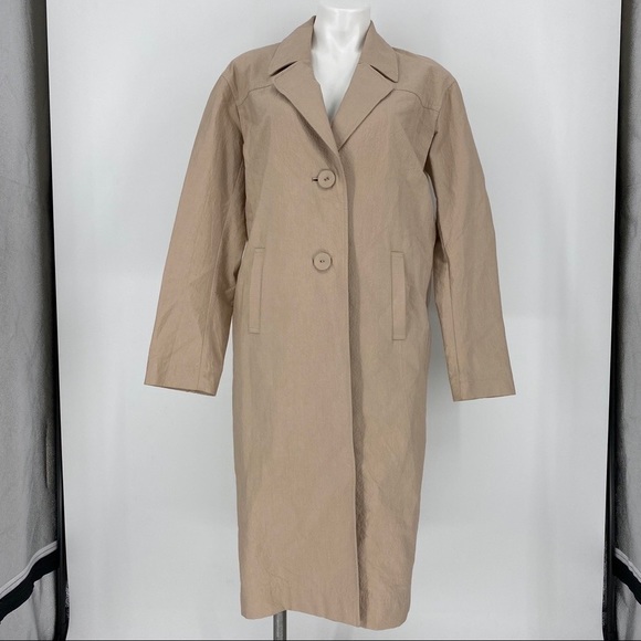 BECKEN Oversize Lightweight Silk Long Coat Size XS - Picture 3 of 8